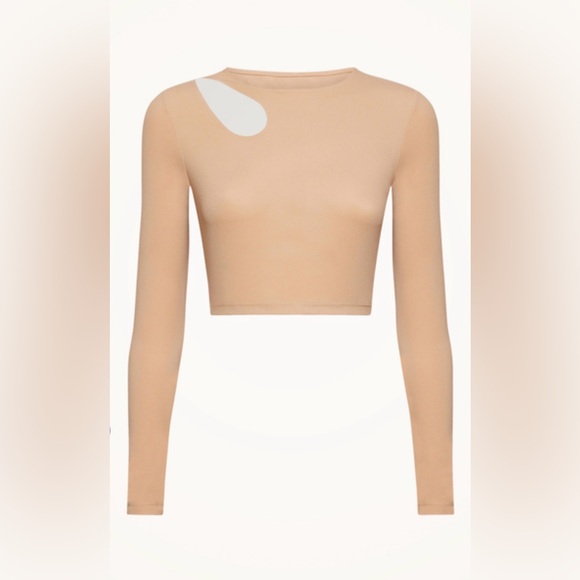 Wolford NWT Warm Up Crop Top - Almond size XS & Small - Picture 4 of 6